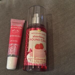 Bath & Body Works Strawberry Pound Cake Bundle